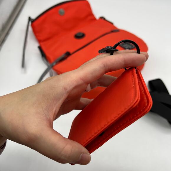 IHKWIP Foldover Saddle Crossbody with RFID Card Holder Blood Orange - Picture 5 of 16